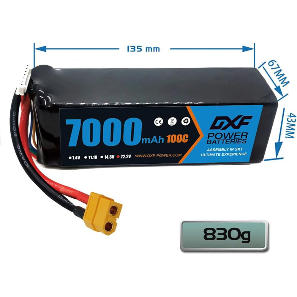 DXF 6S Lipo 10000mAh 7000mAh 5 - огляд і ціна 6S Lipo Battery 22.2V 5000Mah