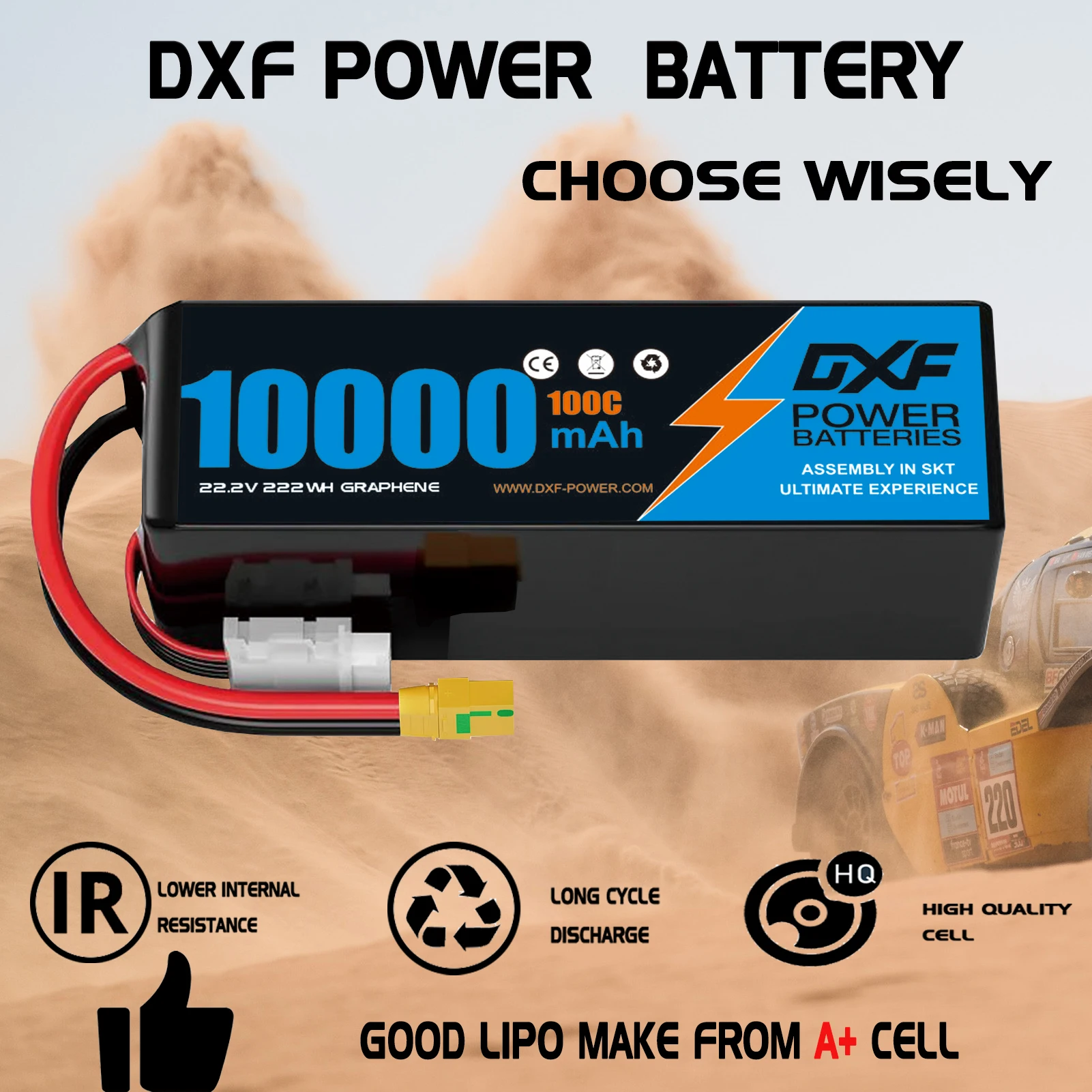DXF 6S Lipo Battery 10000mAh 2 - огляд і ціна 6S Lipo Battery 22.2V 5000Mah
