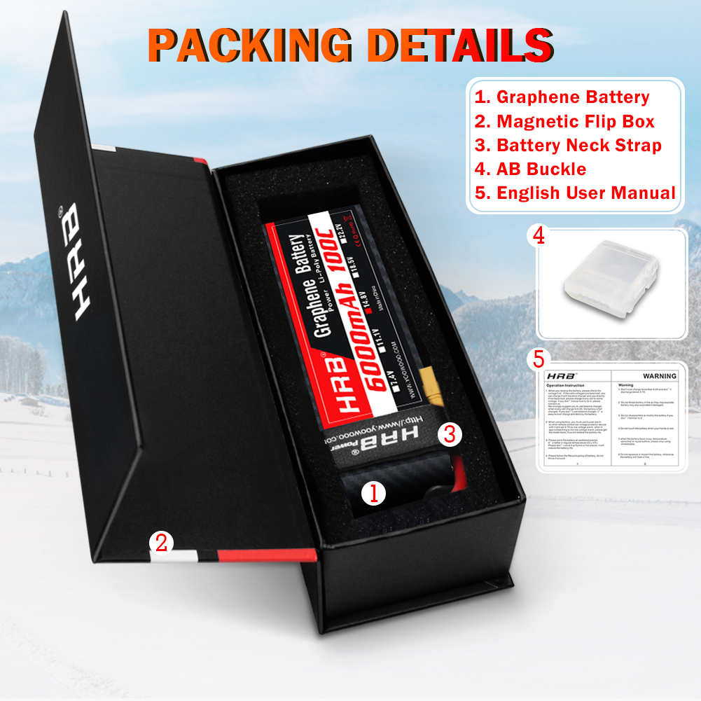 HRB Graphene Battery 2S 3S 4S  - огляд і ціна 6S Lipo Battery 22.2V 5000Mah